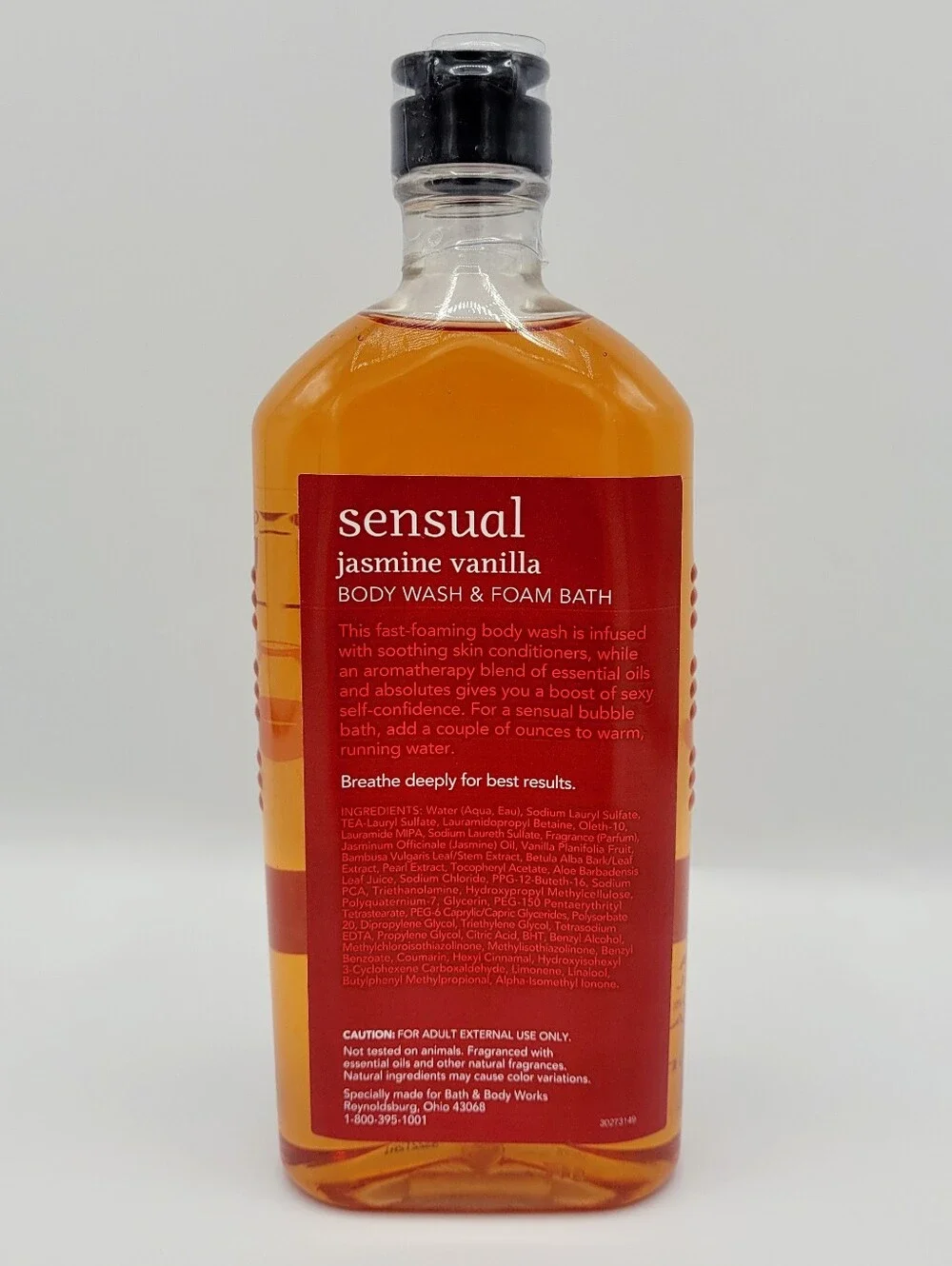 Bath & Body Works Aromatherapy Sensual Jasmine Vanilla Body Wash Foam Bath 10 oz
